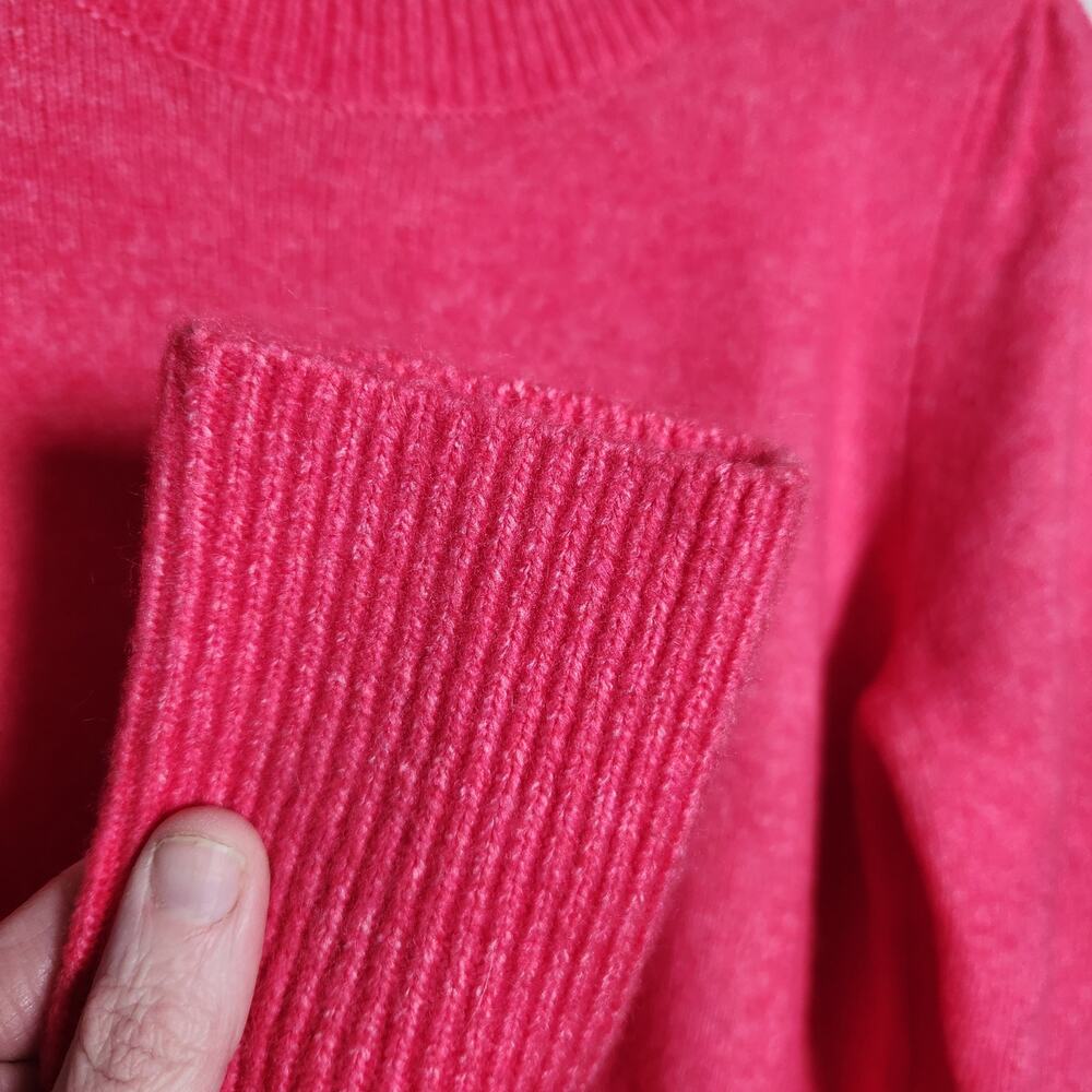 Ann Taylor LOFT Crewneck Sweater Pullover Bright Pink Large Women Spring Light - Picture 4 of 14
